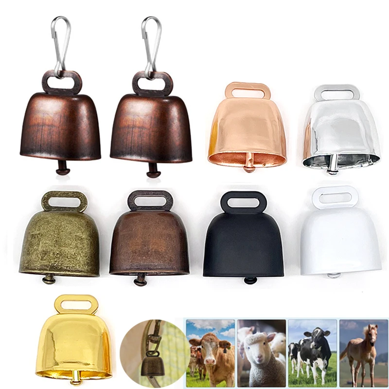 Animals wear bells around their necks Vintage colors  retro style rustic animal small metal bells custom pet bells pendant cow b