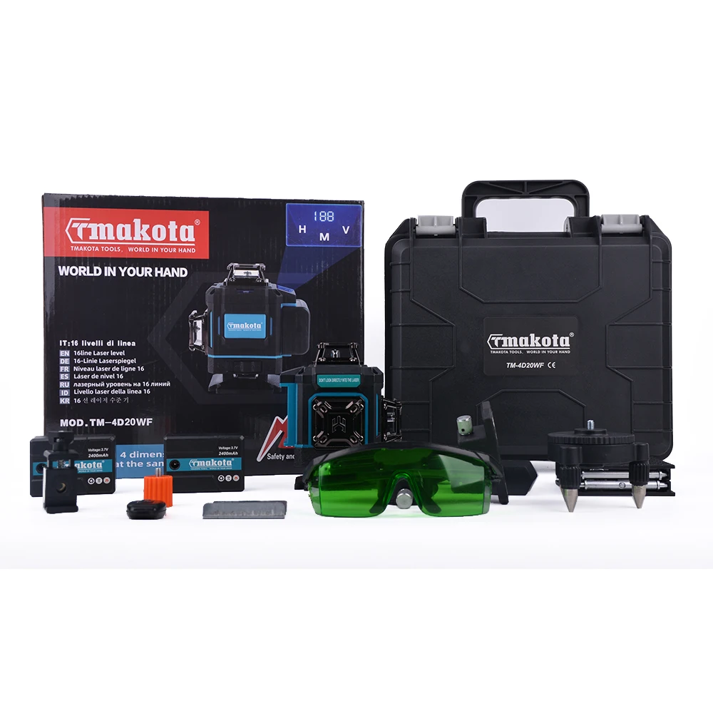 High Quality Tmakota Handheld 18 Line Lazer Level Green Beam  4D 18 line Self-leveling Horizontal laser level