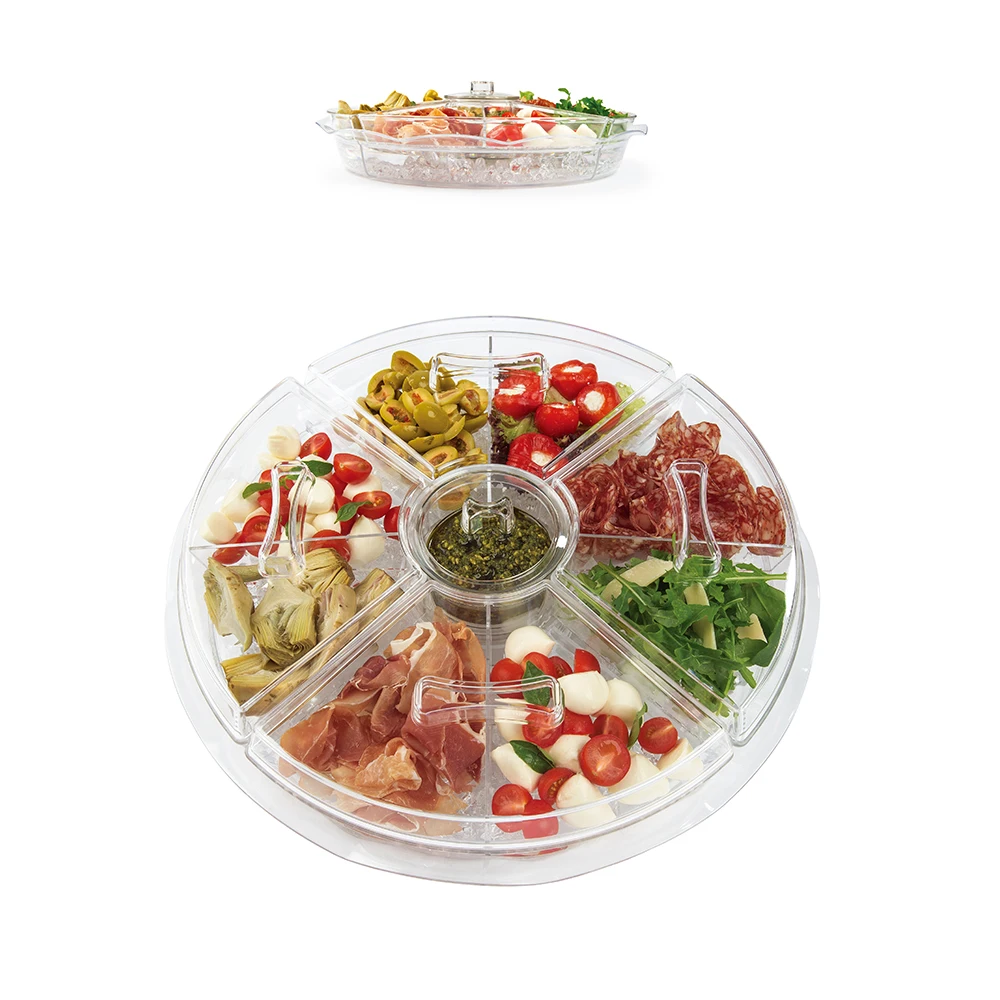 Food Serving Plate Divided Seafood Platter Plastic Vegetable Tray