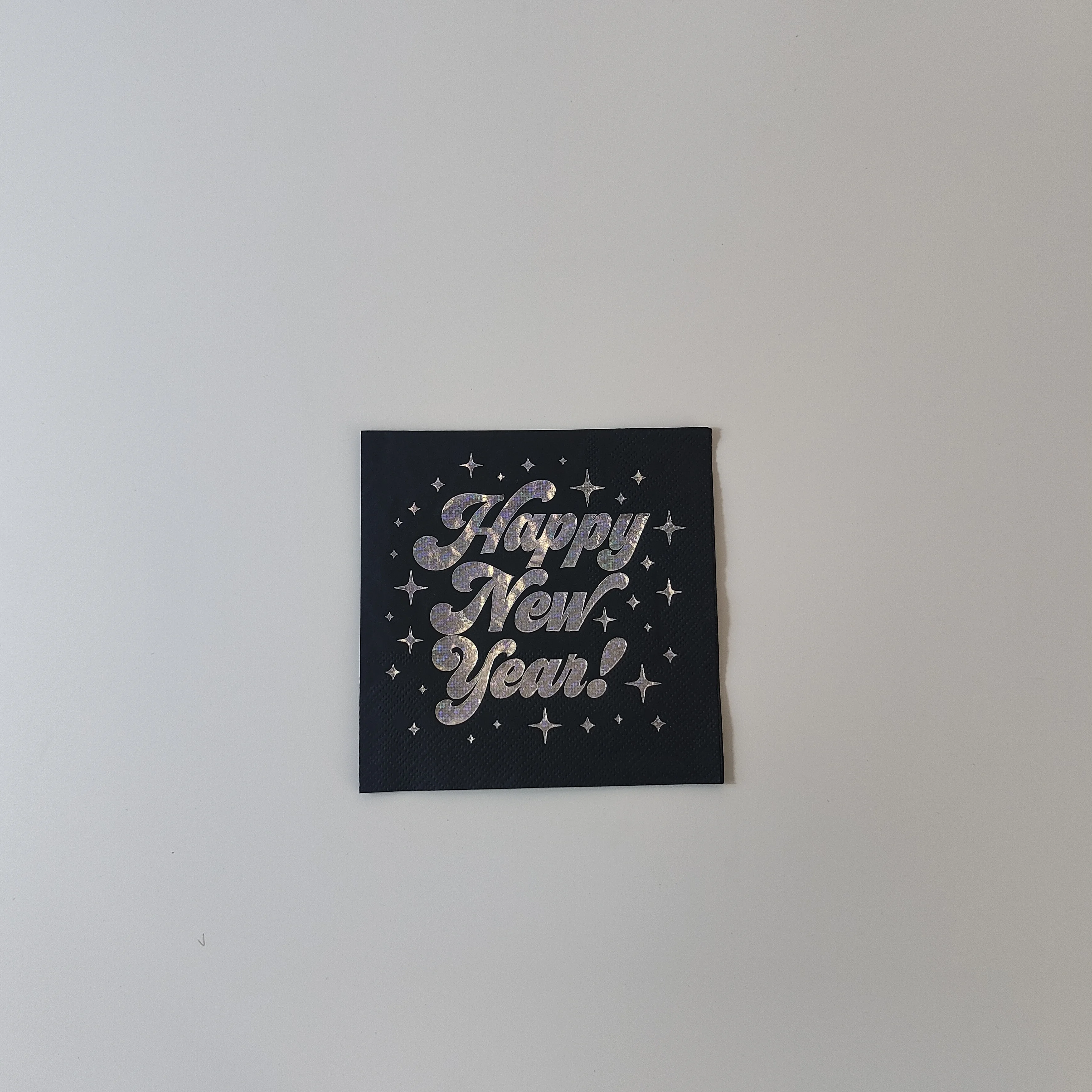Personalized Disposable Printing Napkins Cocktail Beverage Paper with Your Own Design Hot stamping silver logo