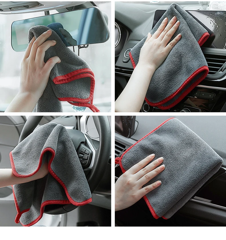 Custom Printed Logo Large Size Microfiber Towel 300 GSM Micro Fibre Car Cleaning Towels