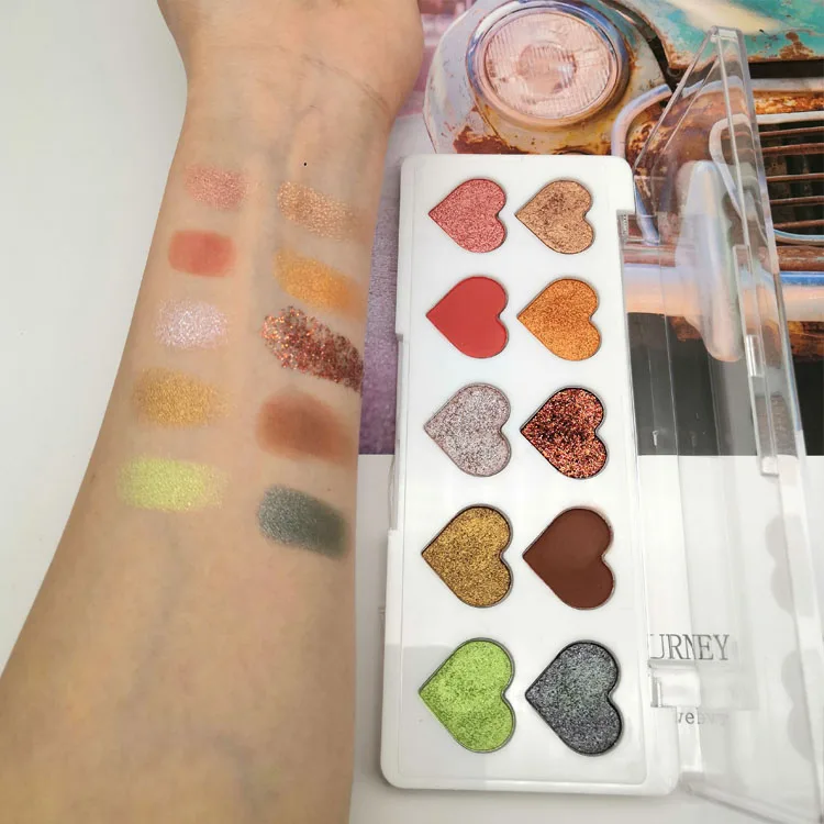 Highly Pigmented Mix of Finishes from Matte & Satin to Shimmery & Metallic Heart Shape Eyeshadow Palette