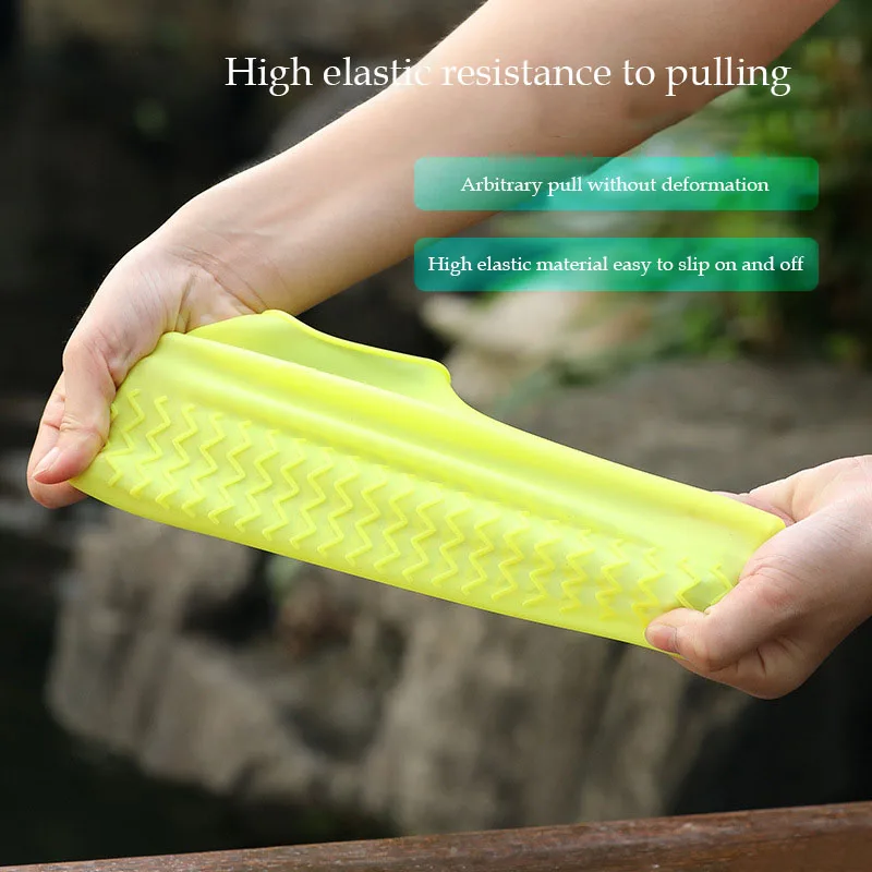 Material Unisex Covers Shoes Disposable Plastic Outdoor Zipper For Men Bike Rubber Reusable Rain Waterproof Silicone Shoe Covers
