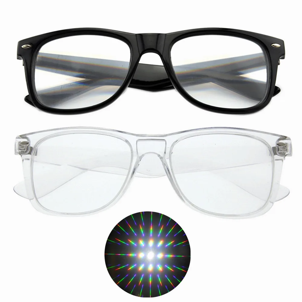 
Premium 3D Starburst Diffraction Fireworks Rainbow Glasses - Ideal for Raves, Festivals, and More 