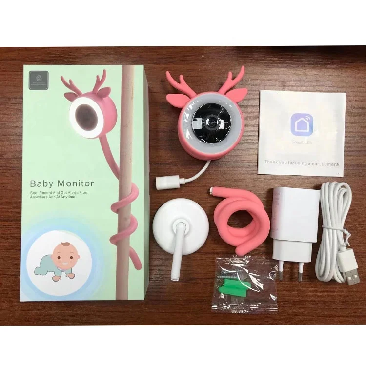 OEM baby camera home Tuya Smart life wifi baby monitor crying audio detection sleep baby monitor with temperature monitor