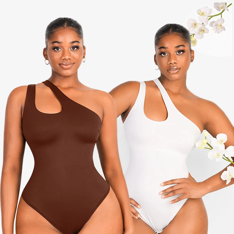 Wholesale Body Suit Shapewear One-Shoulder Cut Out Shapewear Bodysuit For Women Tummy Control Thong Bodysuit