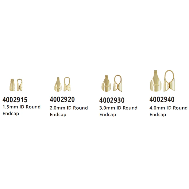 GP Leather Cord End Caps 14KGF Gold Filled Crimp Ends for permanent jewelry chains making diy making Bracelet Cord End Caps