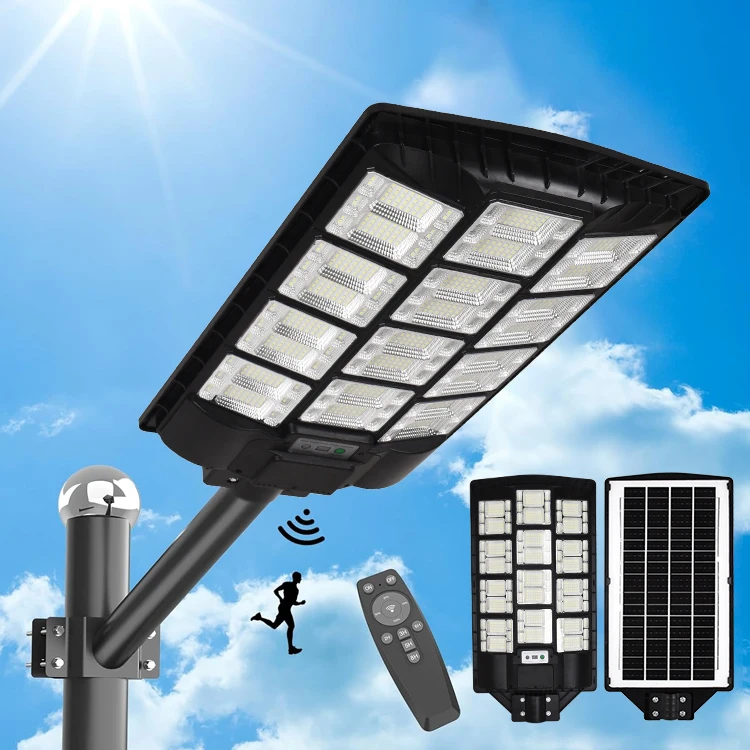 New Outdoor Led Solar Road Lamp Ip67 Waterproof 500w 1000w 1500w All In One Integrated Remote Control Street Light