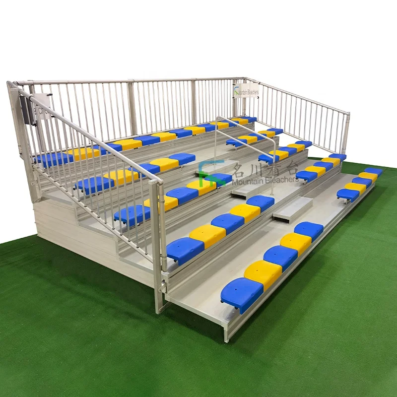 Low Rise 5 Rows Seating Bleachers Metal Grandstand Seating Tribunes  For Basketball Football Court