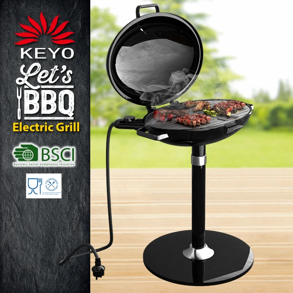 Производитель барбекю 2200 Вт высокотемпературное эмалевое покрытие чугунный Электрический гриль для