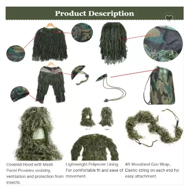 Камуфляжная одежда ghillie костюм легкое охотничье снайперское снаряжение для пустыни