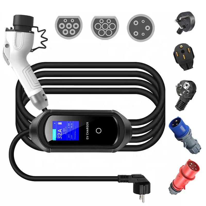 77KW Electric Microbus EVSE Charge 7 11 22 KW ID 3 5 EV Charger for VW Volkswagen ID3 Charger ID5 GBT Charging 32A 7KW Portable