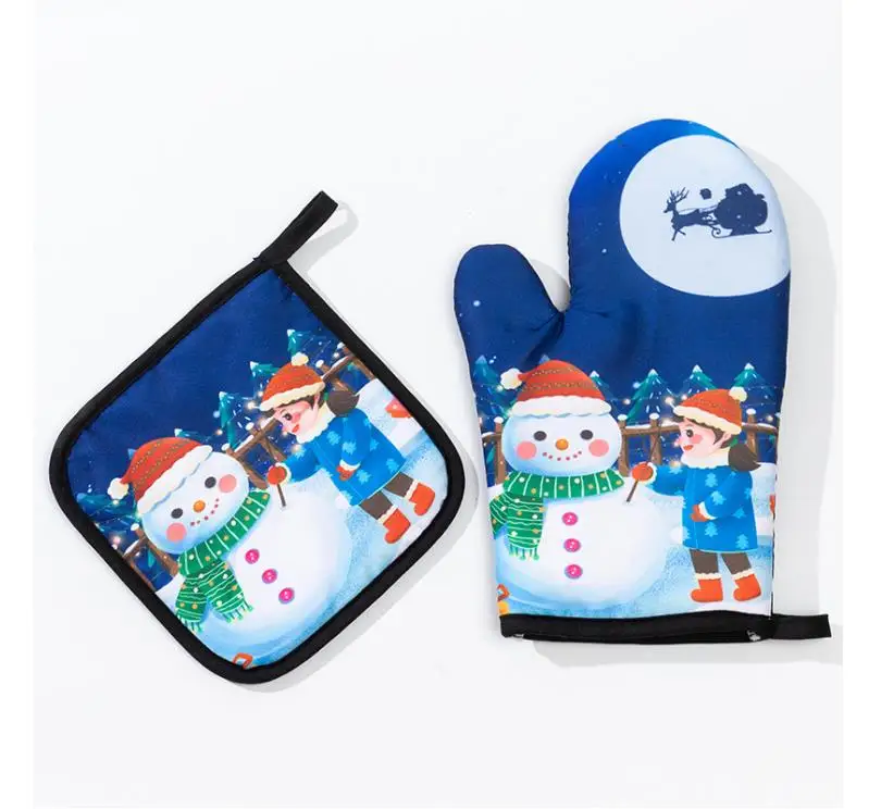 Рождественский узор, перчатка для духовки и держатель для кастрюль