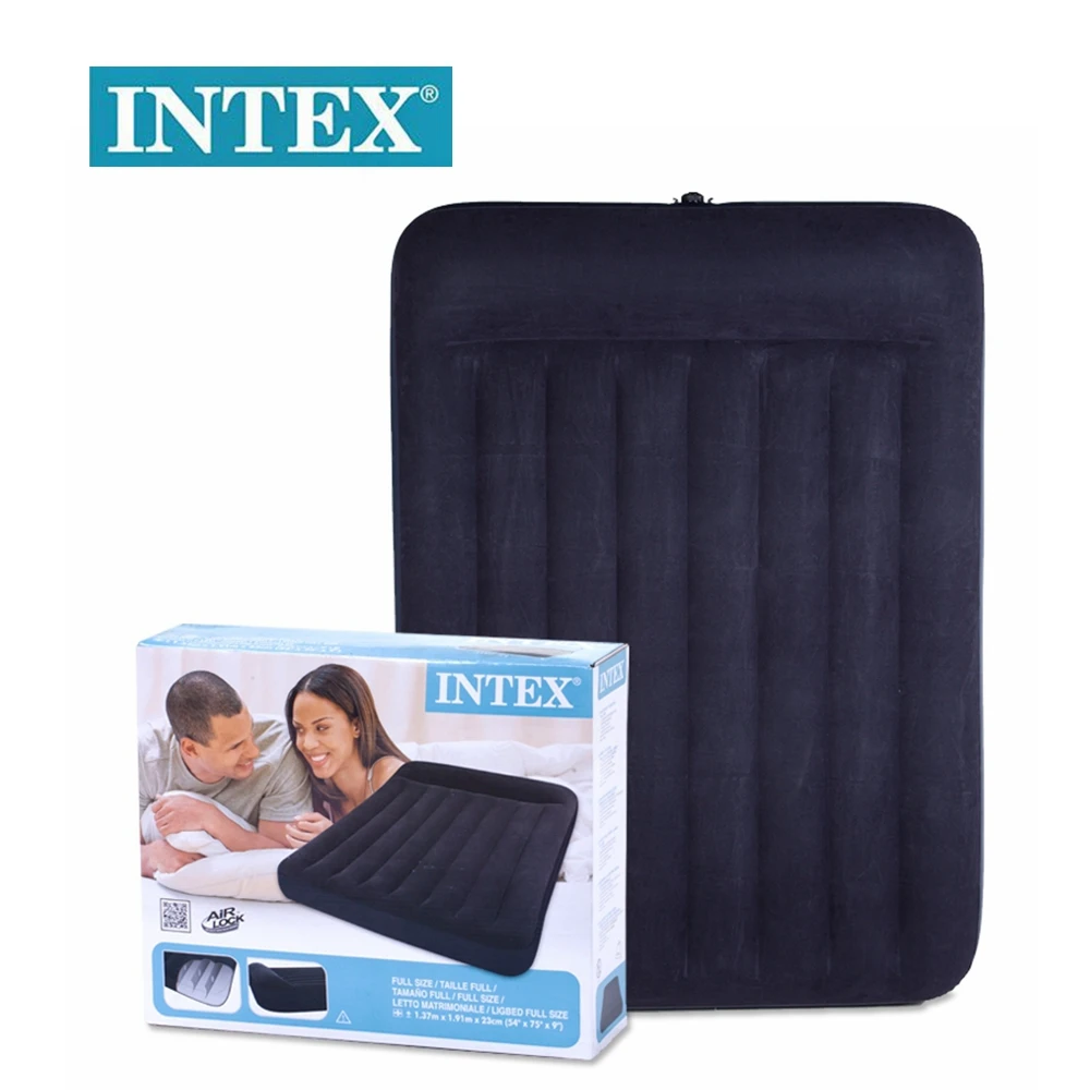 
INTEX 64142 built-in pillow double person large air bed home outdoor inflatable mattress 