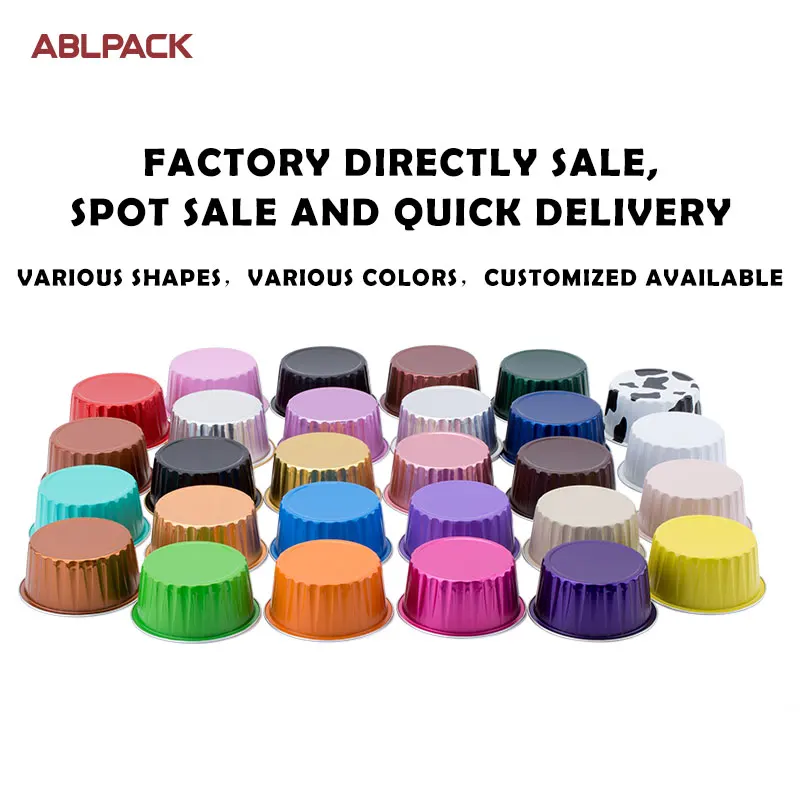 ABL PACK 125 мл/4 унции Внутренние чашки из золотой алюминиевой фольги одноразовый контейнер упаковка для фаст-фуда
