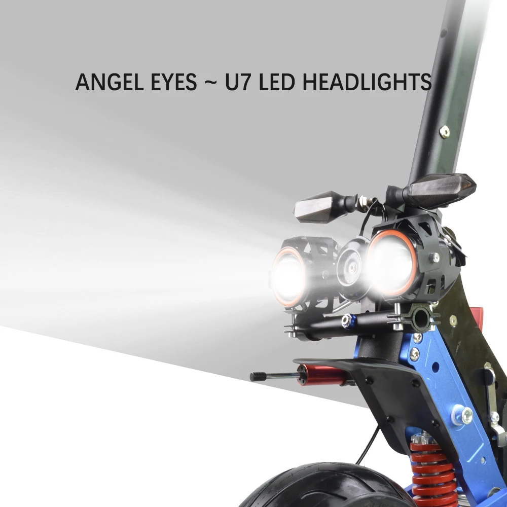 Halo Knight T108 Blue 60V 6000W Electric Scooter Dual Motor 96KM Long Distance Powerful Off Road Electric Scooter For Adults