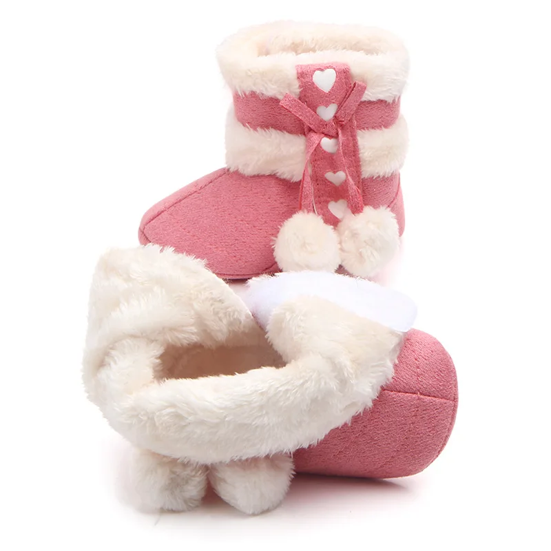 Cutesheep Newborn Baby Winter Booties Baby Warm Shoes Solid Plush Ankle Boots Infant Baby Girls Snow Boots