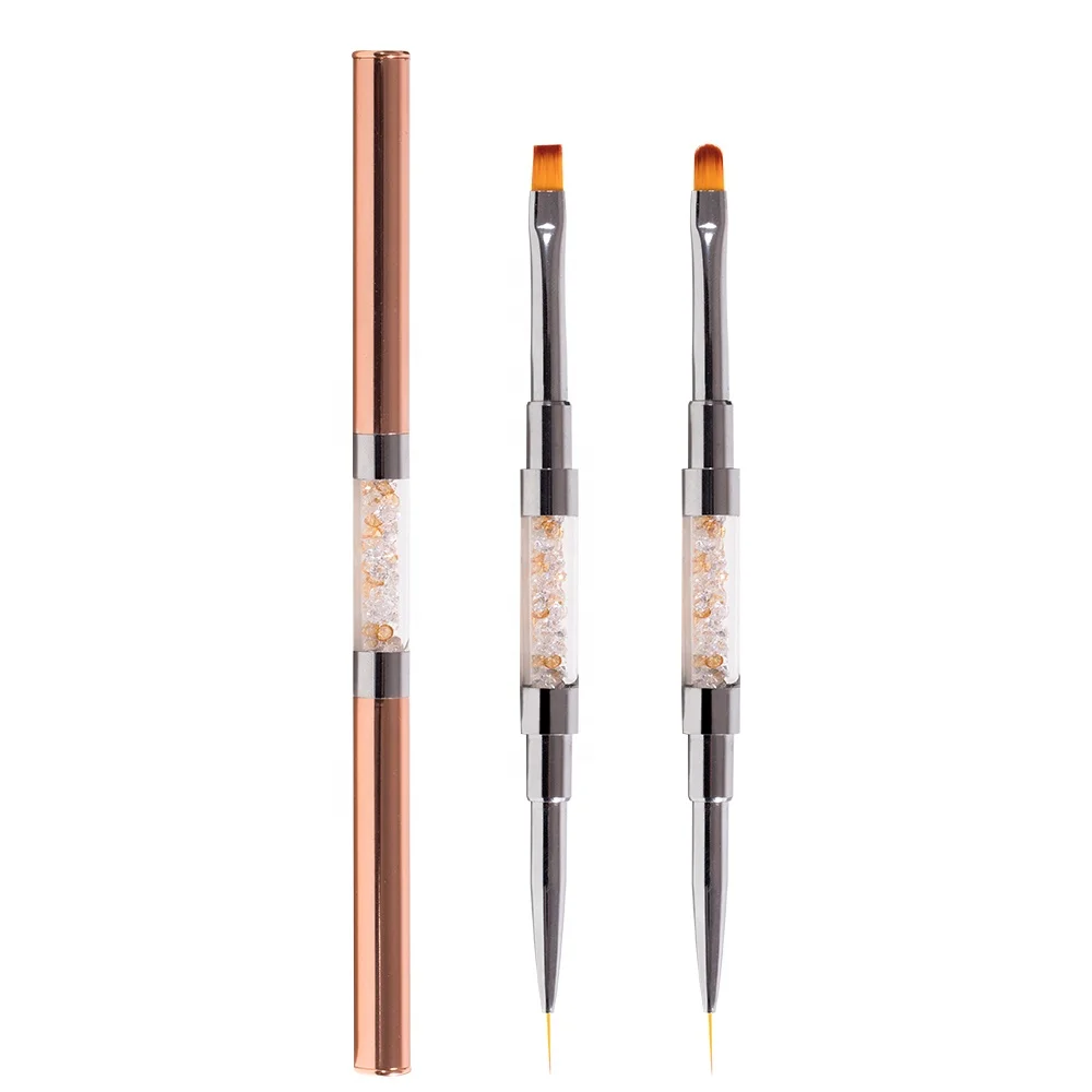 GUYO New Arrival Double-end Nail Liner Painting Brush 100% Kolinsky Acrylic Brush