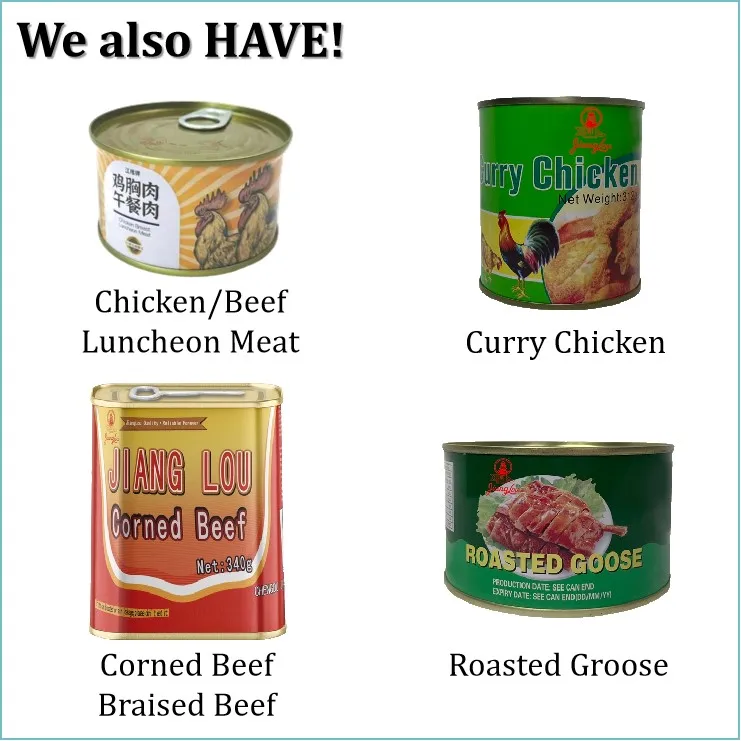 312g 227g ready to eat halal curry chicken luncheon meat food manufacturer with potato canned