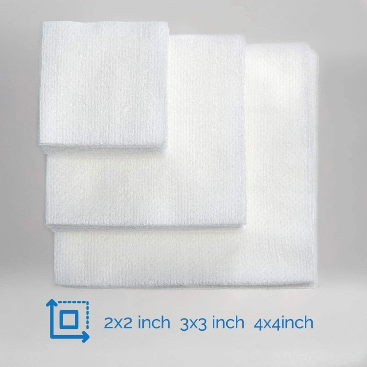 Hot Sale 4-Ply Square Soft Non-Woven Gauze Pads for Tooth Extraction and Dental Procedures