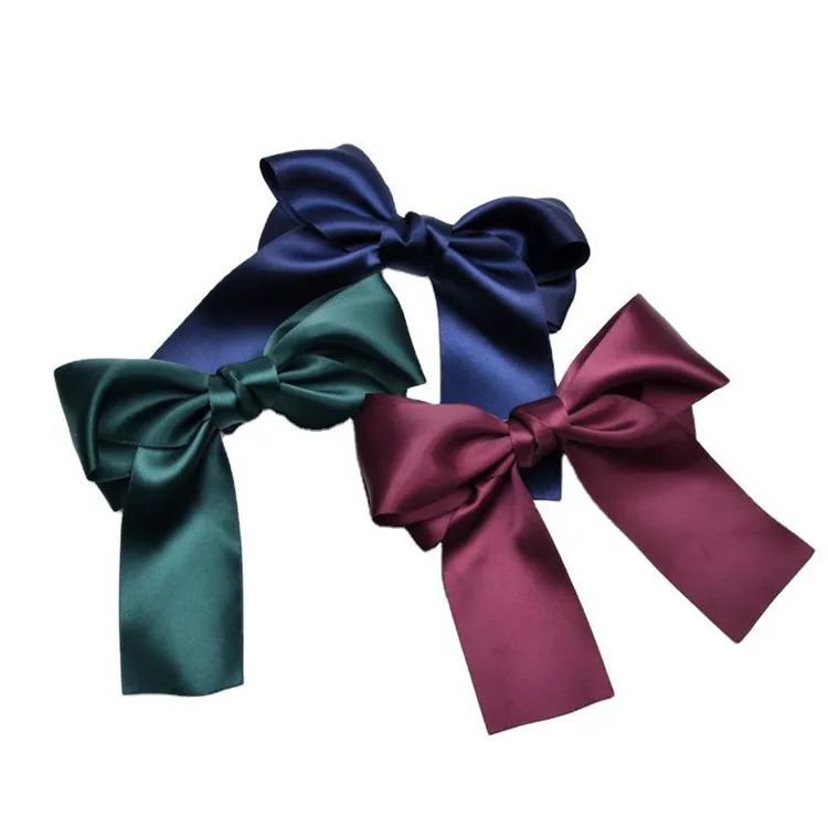 Satin Bow Hair Clips Hair Bows Barrette Colorful Ribbon Bow for Women Girls