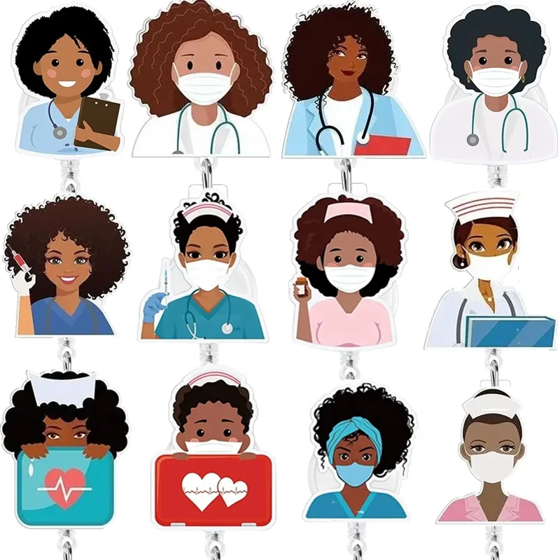 Custom Medical Acrylic Badge Holder Nurse ID Badge Reel For Nurse Accessories