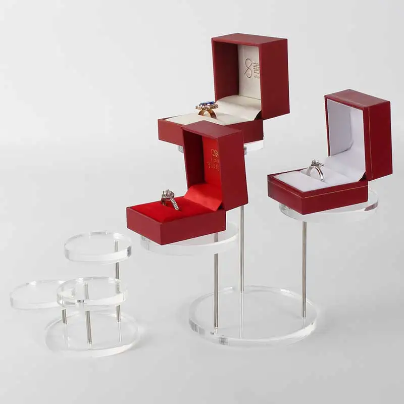 
3 Tier Acrylic Rotatable Jewelry Display Stands Rings Earrings Clear 