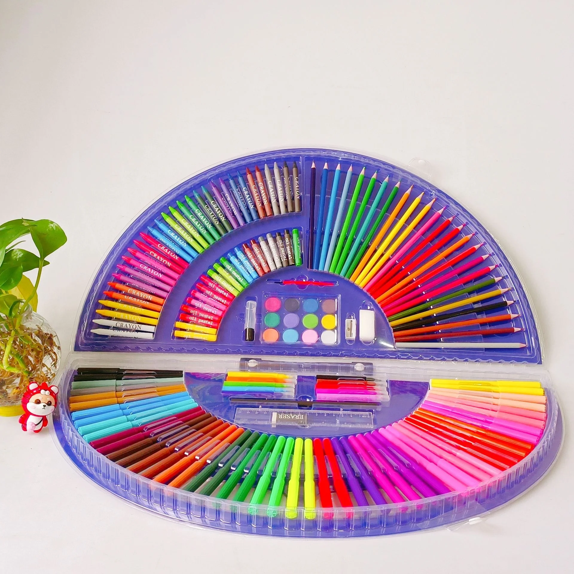 Promotional 153 Pieces Kids Drawing Set School Supplies Brush Tools Painting Watercolor Pen Stationery Art Set