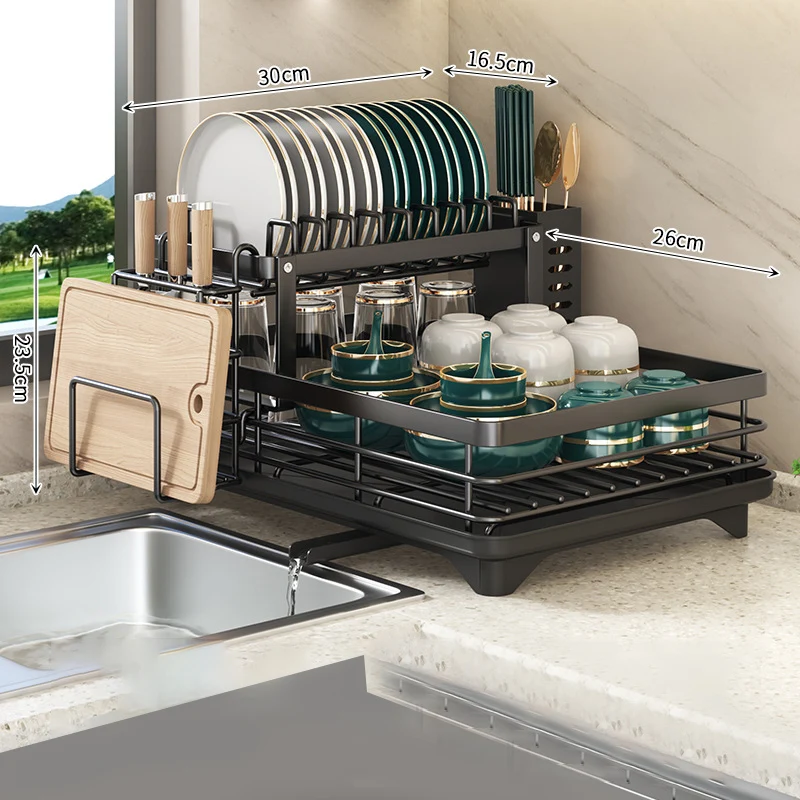 Laimao Kitchen dish drying rack/holder single/double tiers  detachable  Organizer by water sink