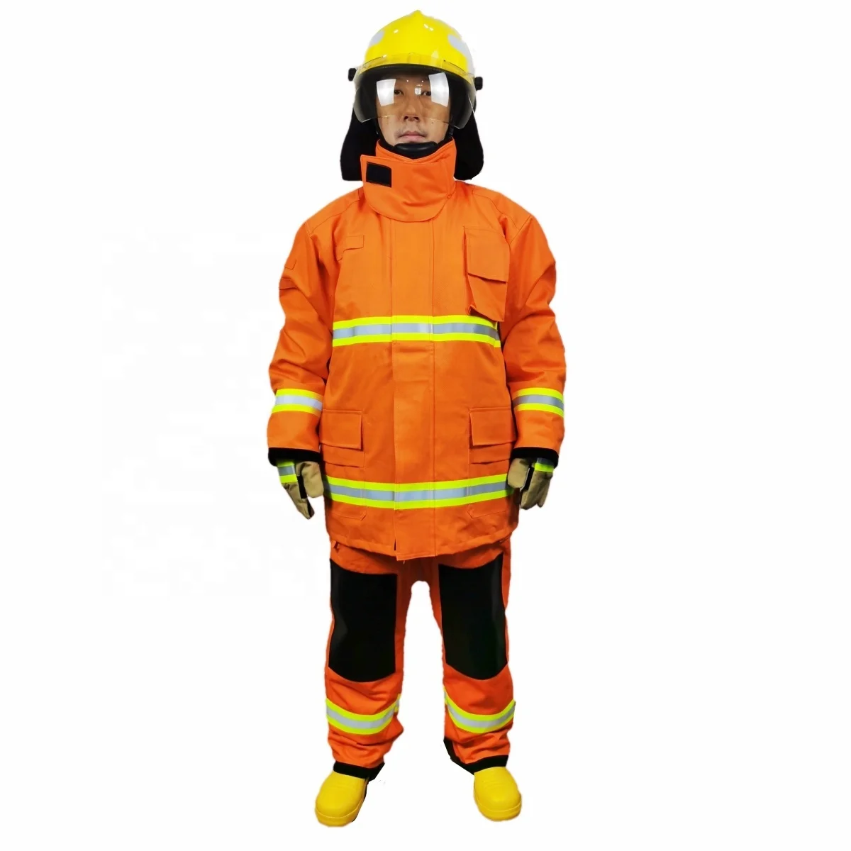 Extreme Protection EN 469 Khaki Dupont Nomex Rip Stop Detachable Inner Fire Fighter Fireman Fire Fighting Firefighter Suits