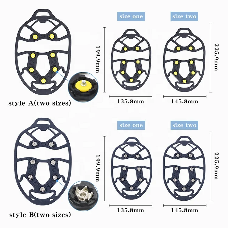 Wholesale Non-Slip Shoe Cover Ice Snow Grippers Over Shoe Boot Traction 7 Cleat Rubber Spikes Mountaineering Non-Slip Shoe Cover