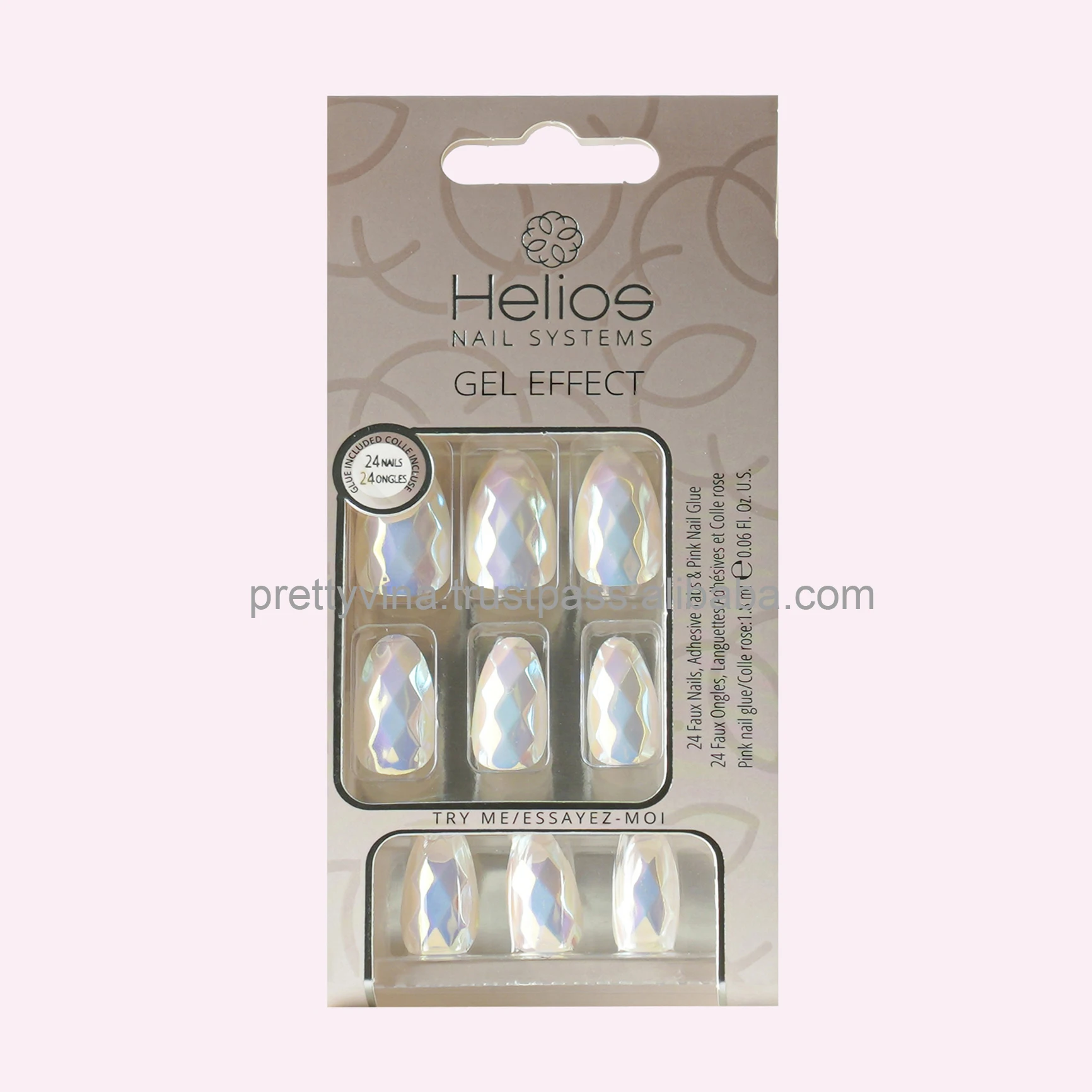 HELIOS популярный голографический пресс для ногтей опал бриллиант стилет искусственные ногти для пальцев искусственные ногти