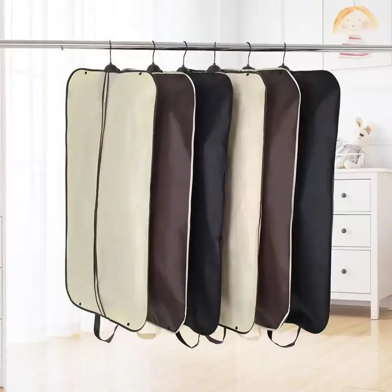 New Fashion Personalized Custom Printed Suit Cover Wedding Dress Dustproof Black Reusable Non-woven Garment Bag