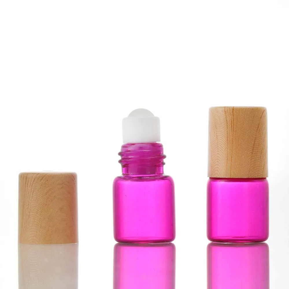 2ML 3ml 5ml Roll-On Empty Glass Bottle Brown Color Rollon Metal Roller Ball Bottle
