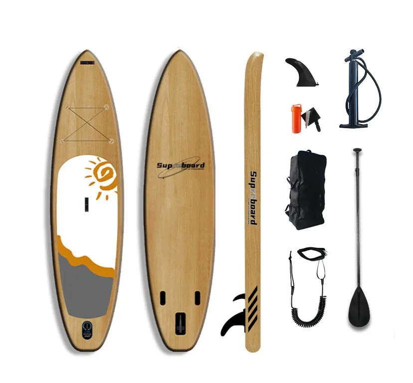 2021 г., Лидер продаж, надувная доска для SUP серфинга с текстурой древесины, доска для SUP серфинга, Заводская поставка OEM и Oem