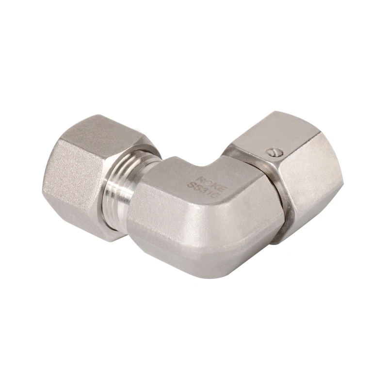 Stainless Steel DIN 2353/ ISO 8434.1 Light 6L-42L Bite Type Fitting Swivel Elbow Hydraulic Tube Fitting