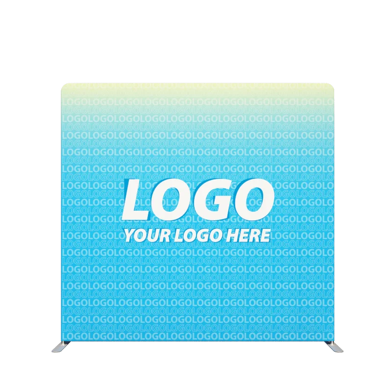 Custom exhibition tension fabric pop up display 20ft 10ft 8ft stretch step and repeat curved straight banner stand