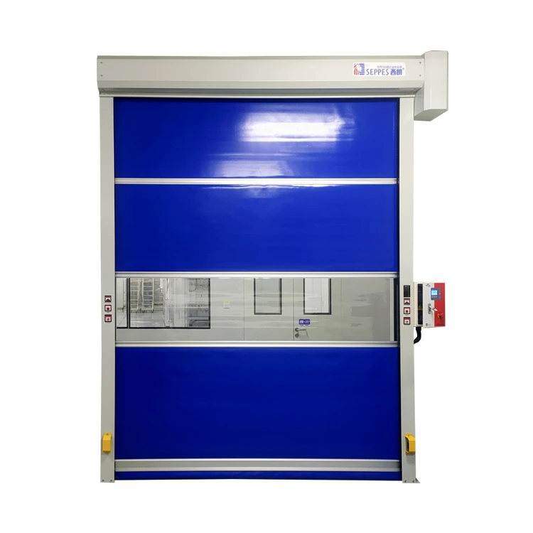 SEPPES PVC Fast Door with High-Speed Electric Motor Waterproof Roller Shutter Radar Sensor Red Rapid Door-Wholesale