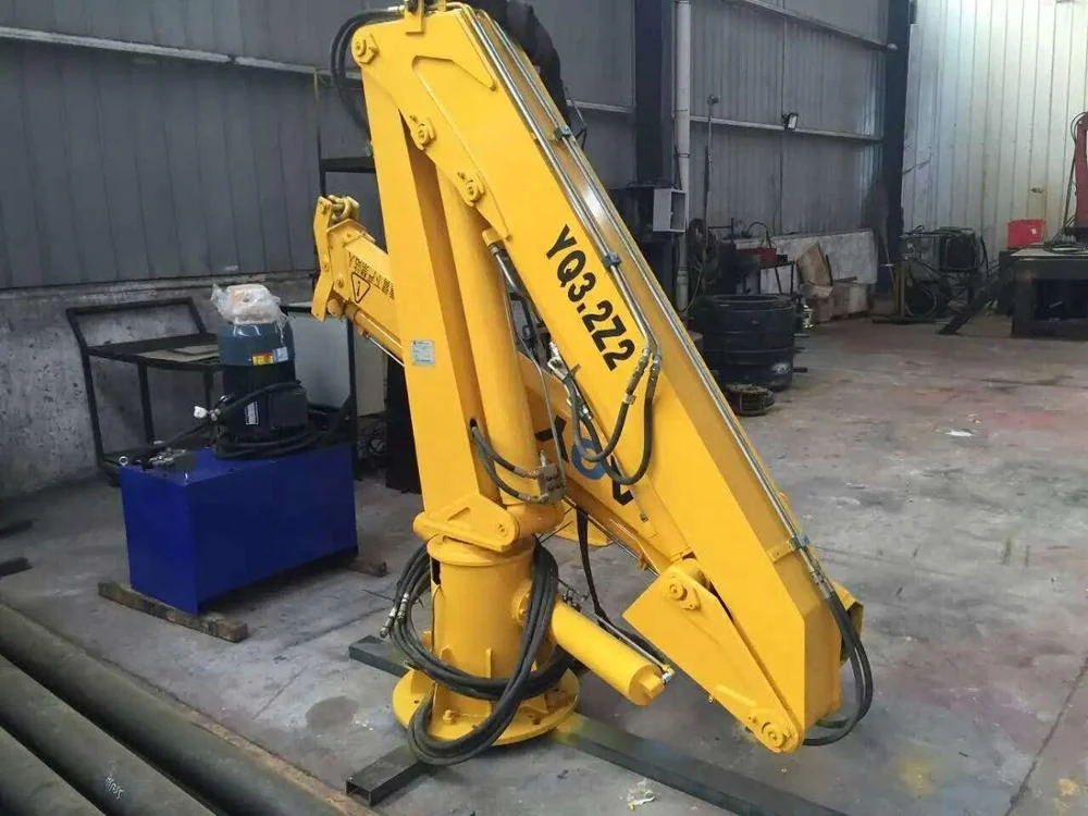 hydraulic jib crane 3ton folding knuckle boom hoist lift crane boat ship deck marine harbor crane for sale