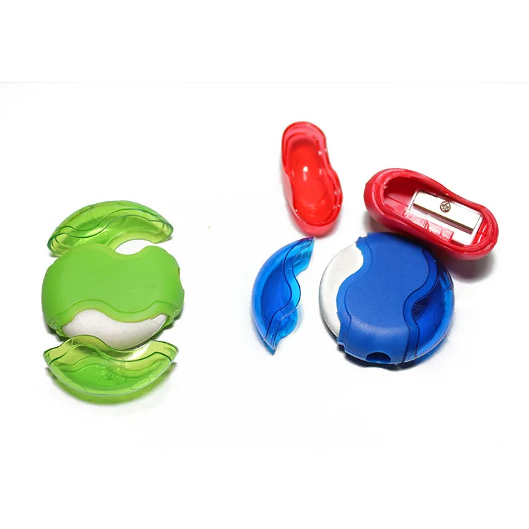 High Quality Multifunction Kids 2 in 1 Pencil Sharpener with Eraser for Kids School