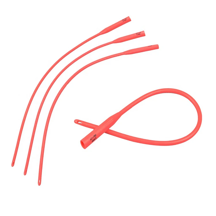 
silicone coated medical disposable latex urethral catheter 