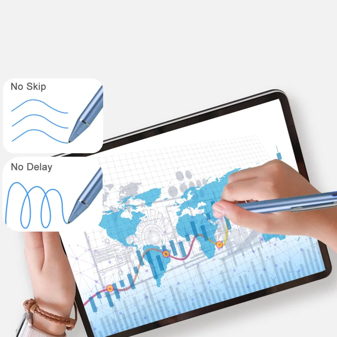 Universal 2 In 1 Fine Point Tip Mobile Tablet Active Touch Screen Stylus  Pencil For Apple Ipad Android S Pen Huawei Xiaomi 5