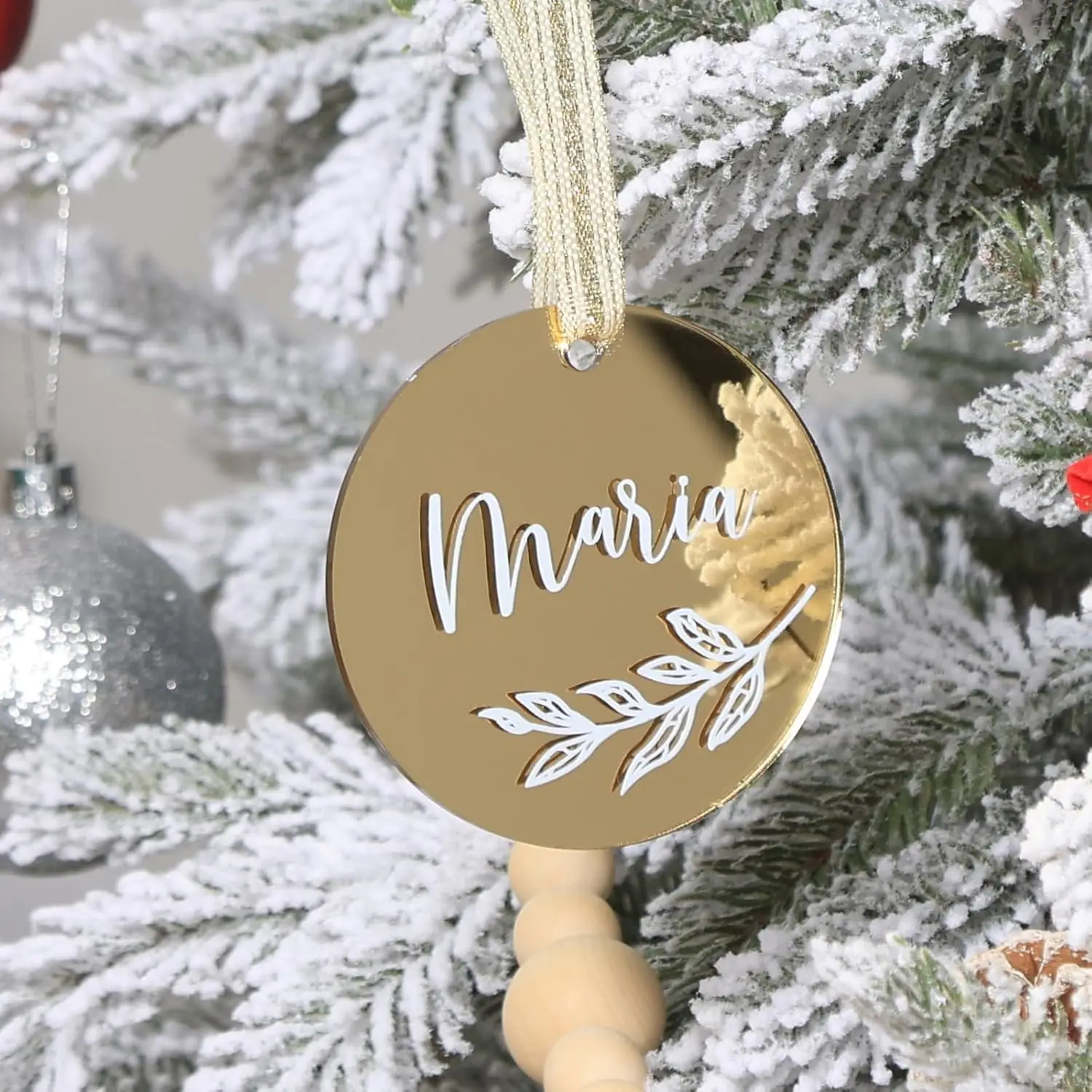 Blank Silver/Gold Acrylic Mirror Hanging Bauble for Wedding,Christmas&Events Jewelry DIY Gifts