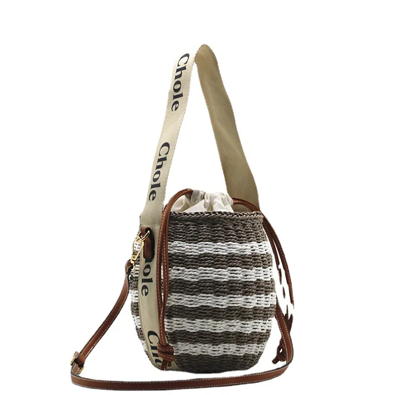 2021 Newest Designs Summer Beach Bucket Bag Hollow Basket Straw Bag