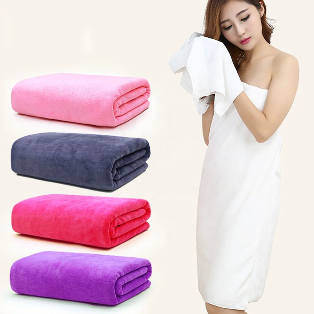 Wholesale Absorbent Custom Logo Velour 400gsm Shower Wrap Body Beauty Salon Spa Bath Towels