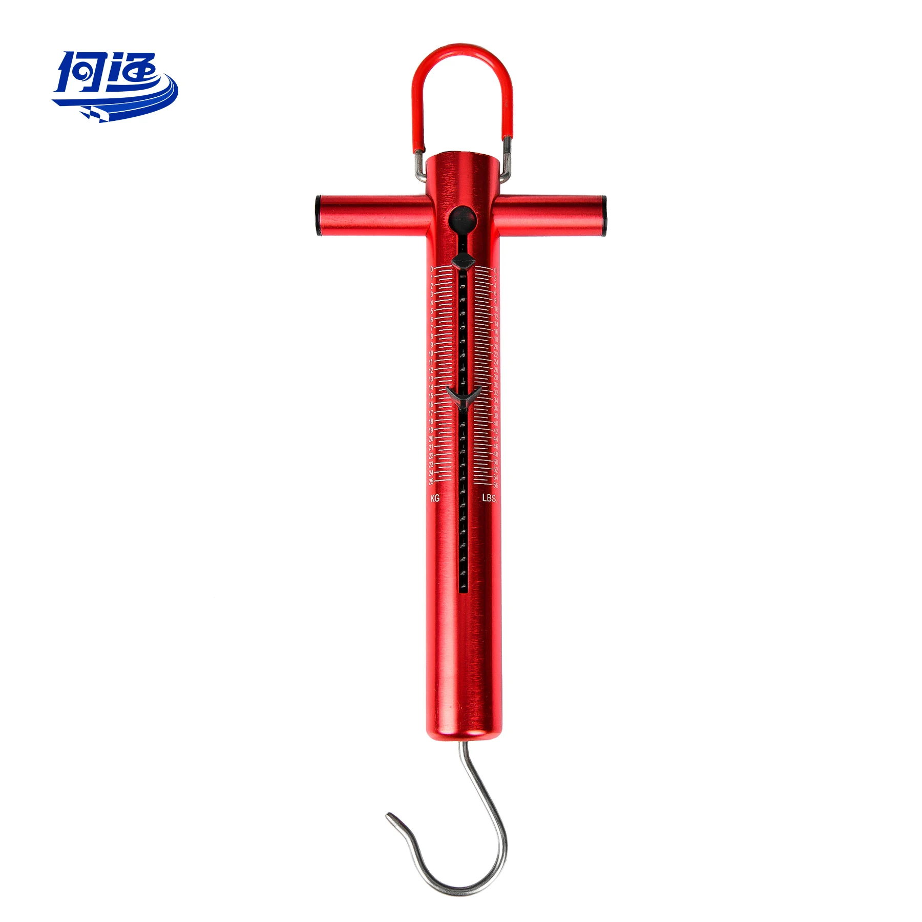 Portable Max to 50lb/25lb Non-Slip Grip 10.2 in T-Shaped Handlr Aluminum Fish Weight Spring Scale Digital Hanging Scale