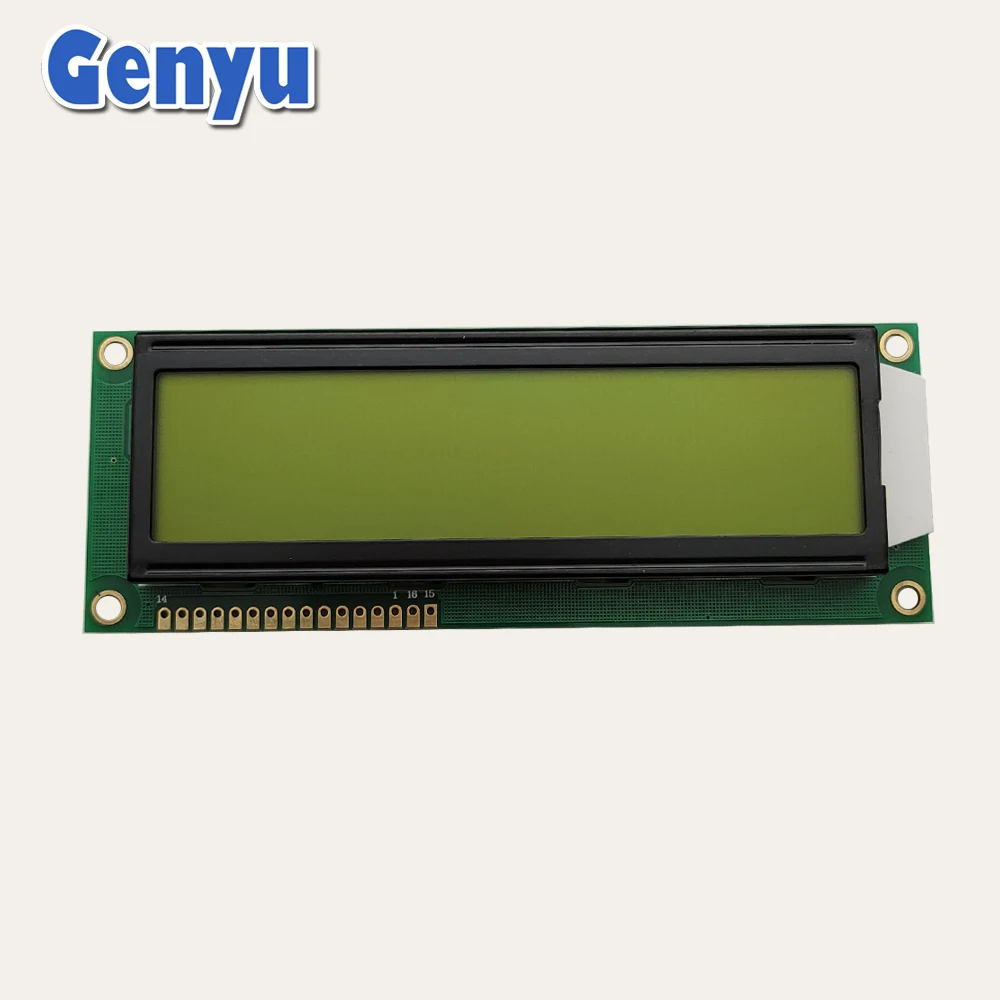 Genyu Big Size 16x2 lcd display module STN Yellow Green Positive lcd 1602 Character Displays with Backlight