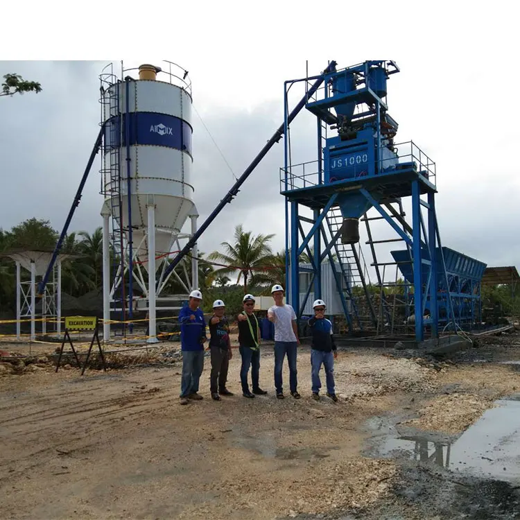 Electric 30 m3 floating concrete batching plant mini mobile concrete batch plant