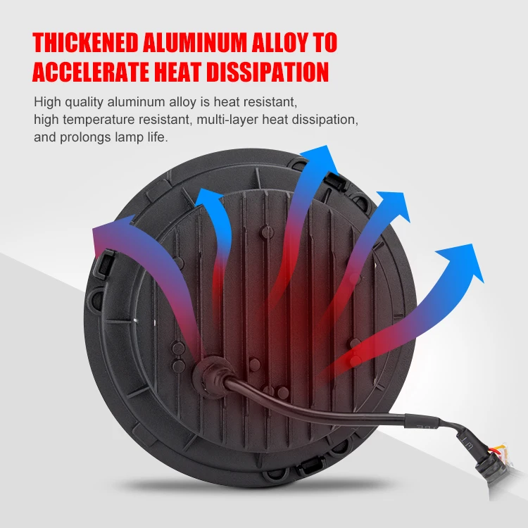 Led Fog Angel Eyes DRL Turning Light Auto RGB Round Headlight 60W 7inch Led Headlight for Motorcycle Cars