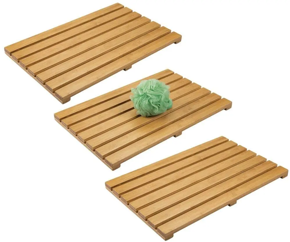 
Combohome 100% Bamboo Bath Mat Floor Mat Wooden Bath Mat for Bathroom Showers 